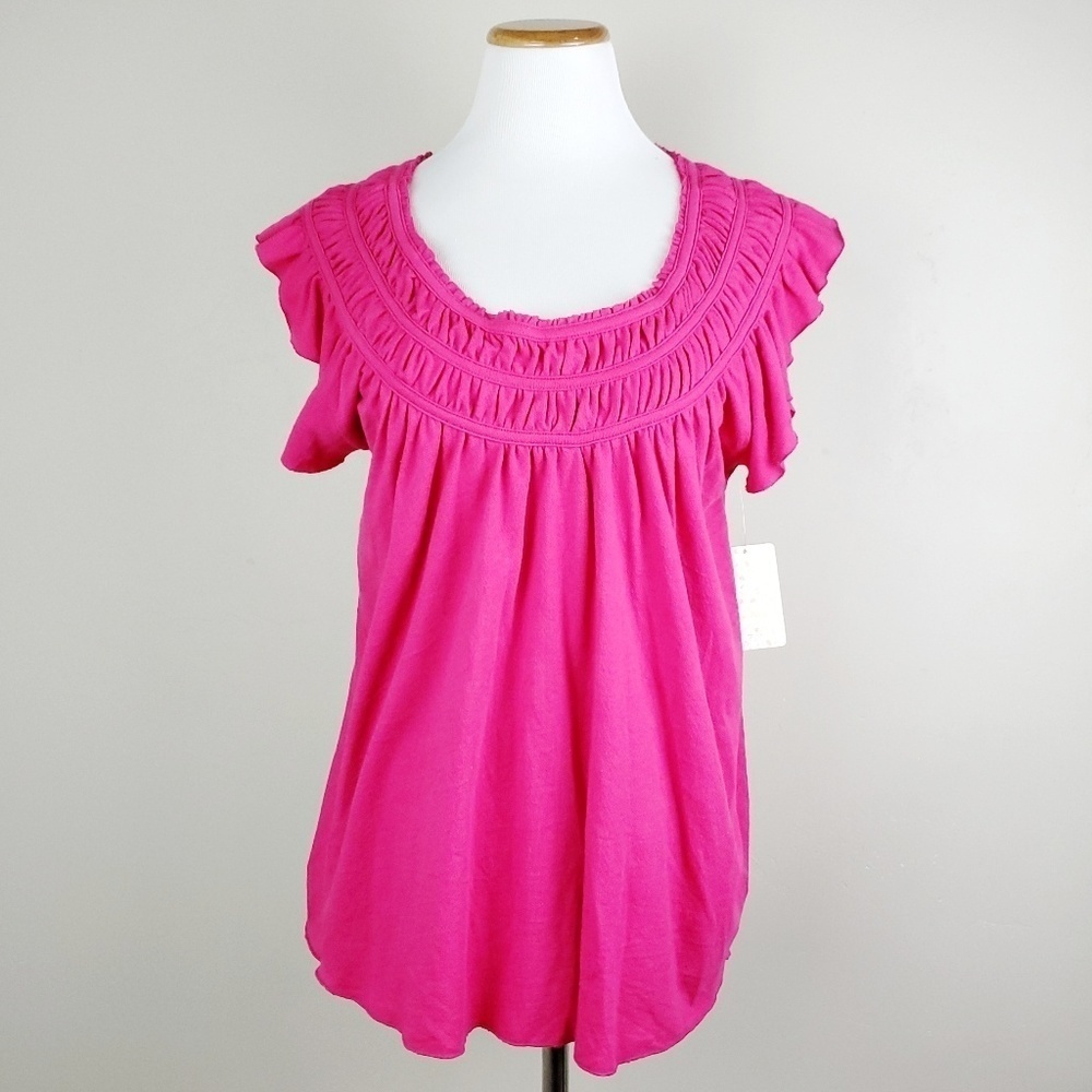 Free People Pink Coconut Gathered Top - Picture 2 of 7